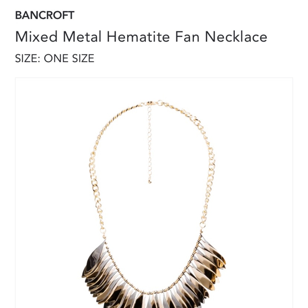 Bancroft mixed metal fan necklace- great statement piece!